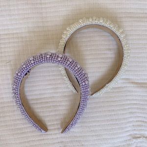 White and Purple Beaded Headbands